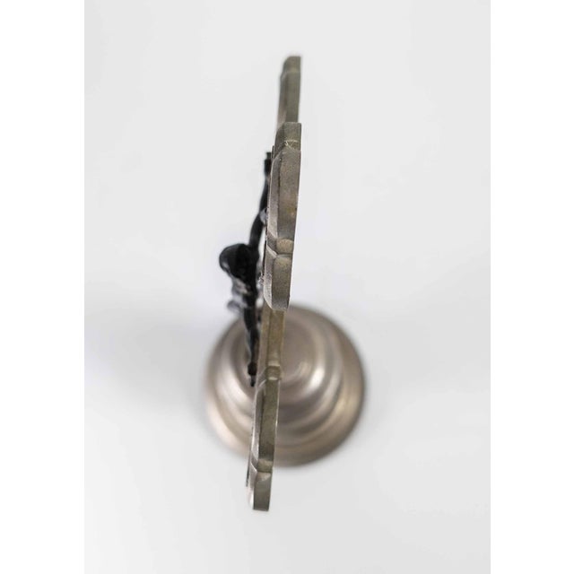 Early 20th Century Continental European Gothic Revival Metal Crucifix For Sale In New York - Image 6 of 13