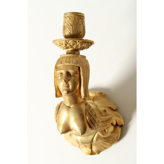 Gold French Empire Ormolu Wall Sconces, 1820s, Set of 2 For Sale - Image 8 of 18