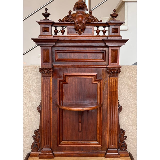 Late 19th Century 19th Century French Walnut Neoclassical Nightstands With Large Crest For Sale - Image 5 of 11