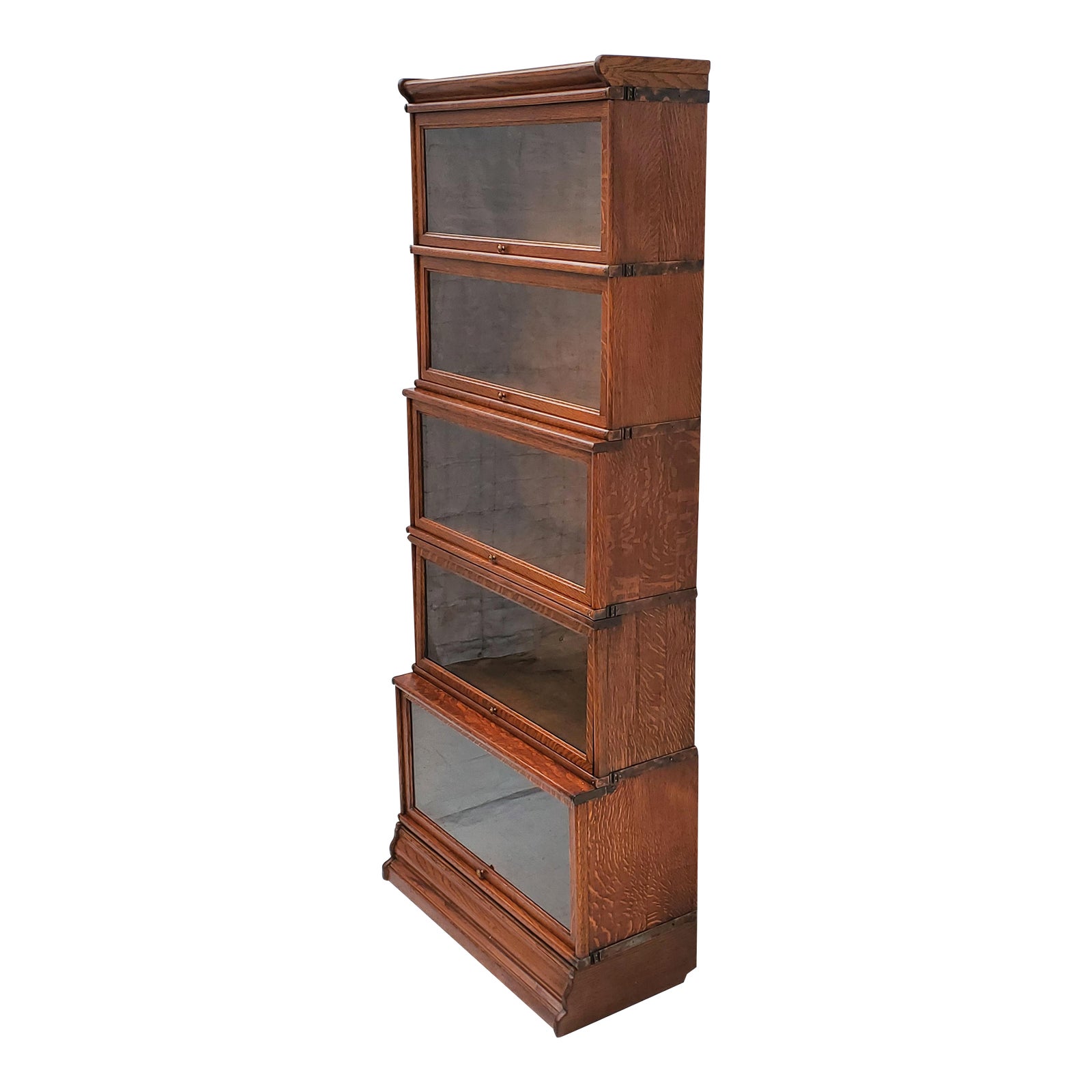 Antique Globe Wernicke Oak Barrister Lawyer Bookcase Combination Double