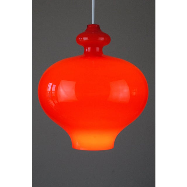 Vintage Glass Oplight 62 Pendant Lamp by Hans Agne Jakobsson for AB Markaryd / Flygsfors of Sweden, in Flawless...