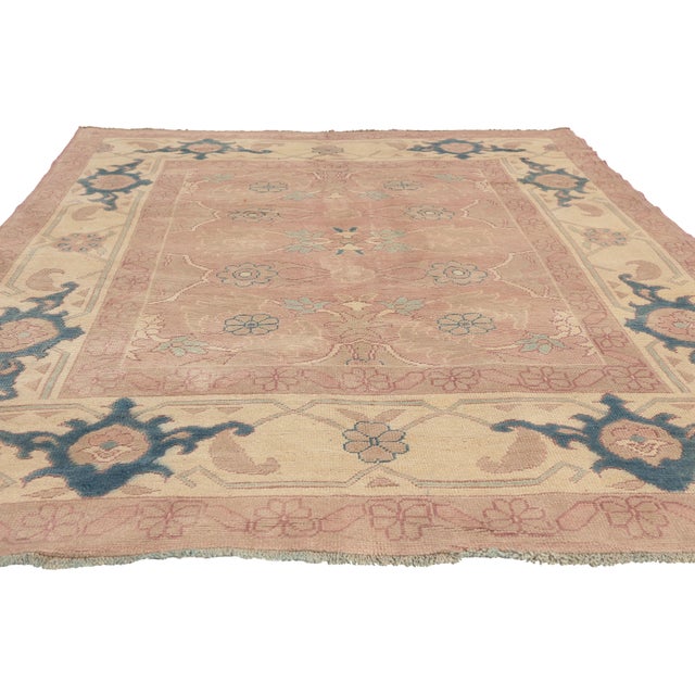 Tribal Vintage Turkish Oushak Rug, 05'09 X 07'10 For Sale - Image 3 of 10