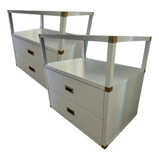 Pair of Two-Drawer Lacquered Wood Nightstands For Sale