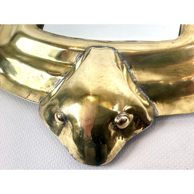 Antique Polished Wall Mirror in Brass, 19th Century, in Restored conditions. Designed before 1890