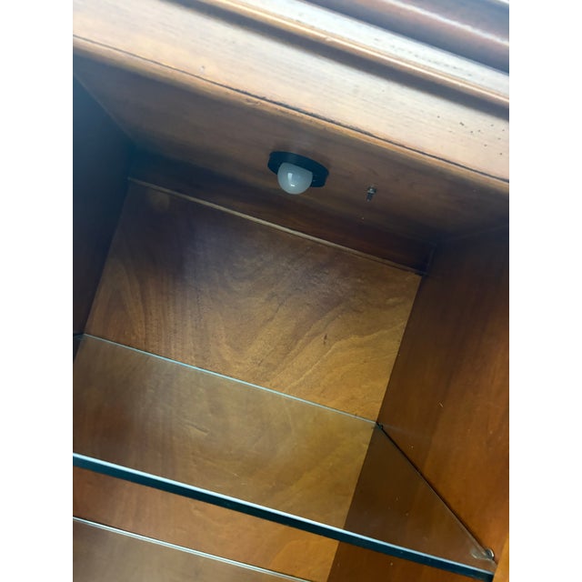 Late 20th Century Late 20th Century Solid Cheery Wood Display Cabinet (With Lights Built In), A Pair For Sale - Image 5 of 9