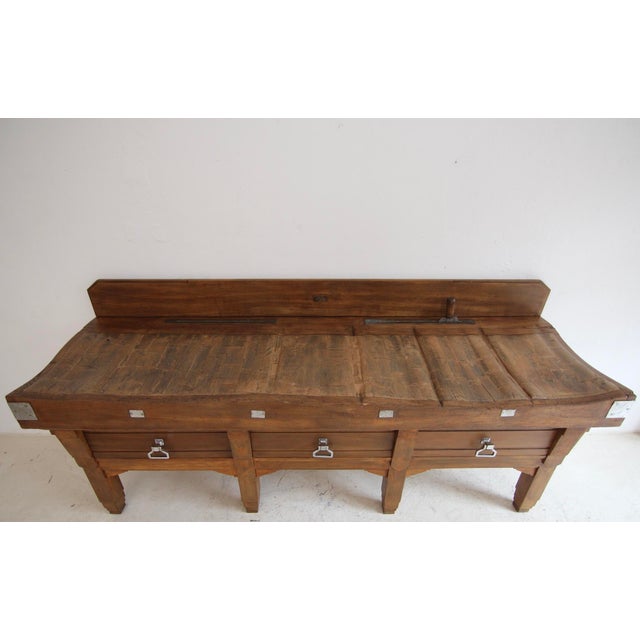 Large Vintage Art Deco Butcher's Block Table, 1930s For Sale - Image 12 of 18