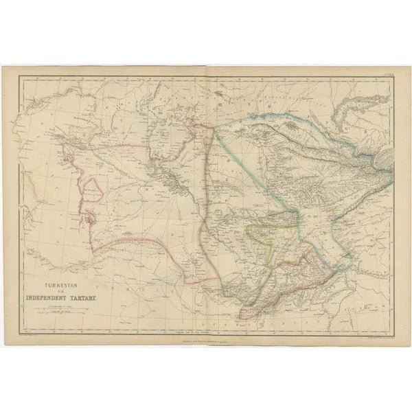 Antique Map of Independent Tartary by W. G. Blackie, 1859 For Sale - Image 4 of 6