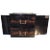 English Gothic Style Brass-Bound Two-Drawer Cigar Box in Macassar Ebony For Sale
