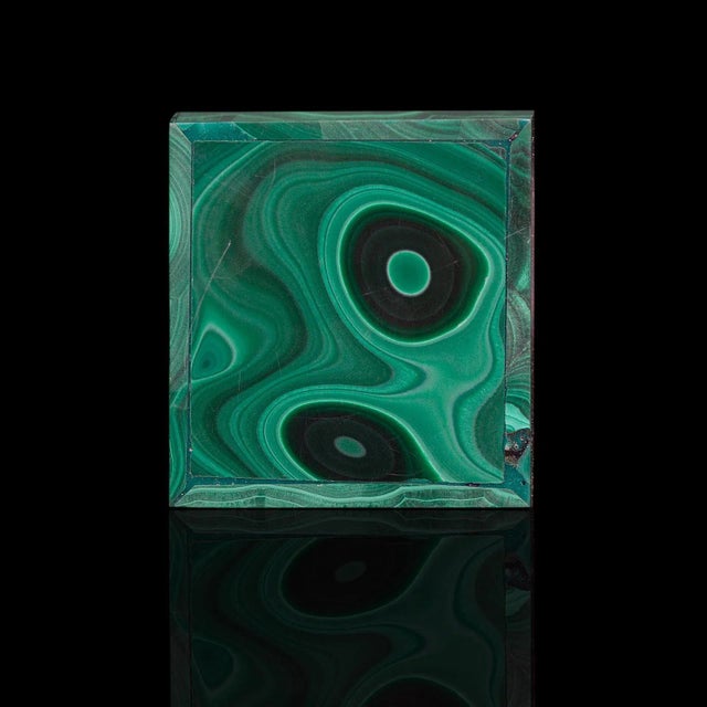 Small Antique English Malachite & Silver Trinket Box For Sale - Image 4 of 13