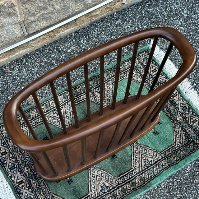 Mid-Century Modern caged recepticle for magazines or vinyl records in the manner of Arthur Umanoff. Circa 1960s unmarked....