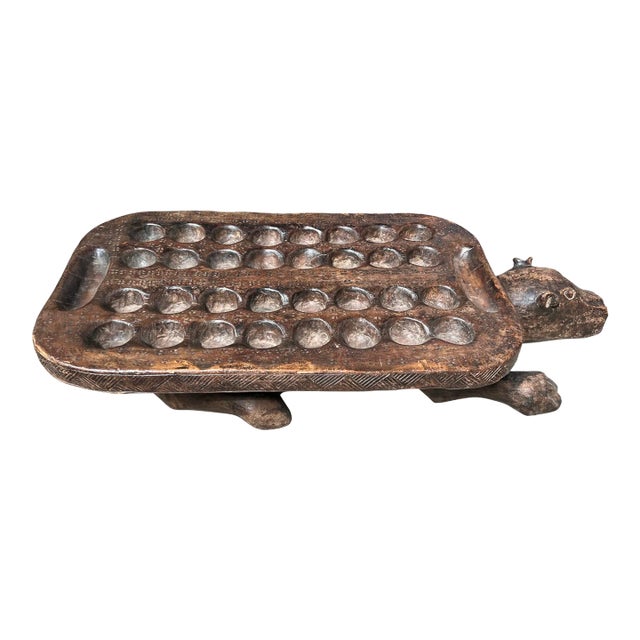 Early 20th Century Leopard Mancala Game Board For Sale