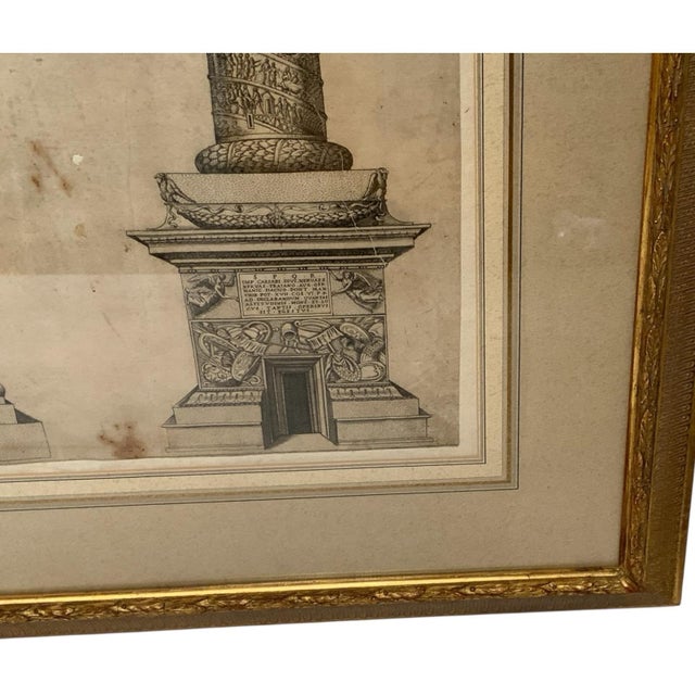 18th C. Architectural Folio Engraving: Columns of Trajan & Antoninus Provenance Custom Framed by J. Pocker & Son, Nyc For Sale - Image 4 of 12