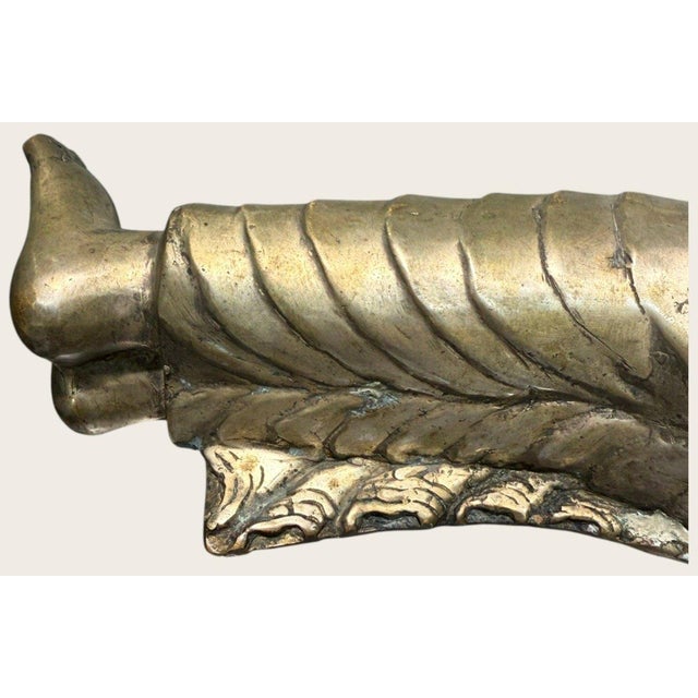 Bronze Vintage Thai Reclining Buddha Hollow Cast Brass Sculpture 22.25" Parinirvana For Sale - Image 8 of 12