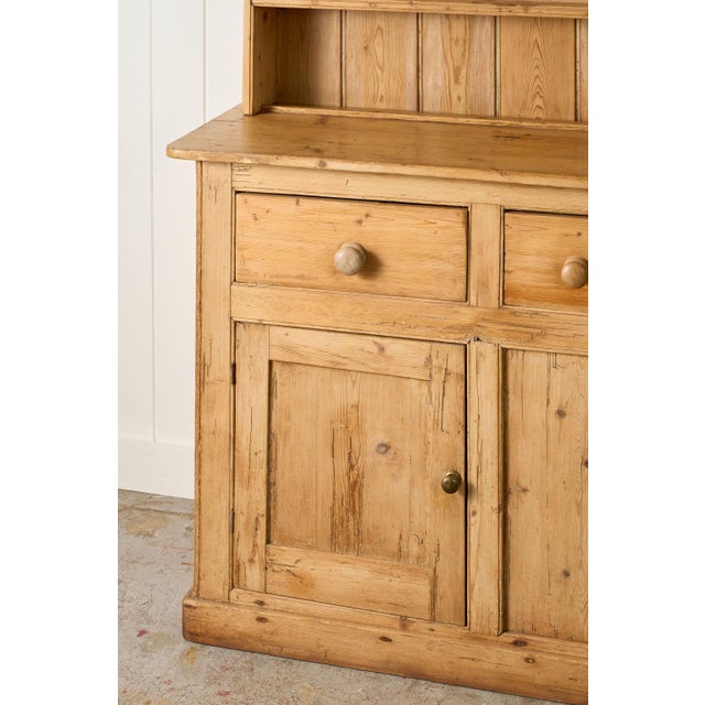 Wood 19th Century English Victorian Pine Dresser Base With Topper For Sale - Image 7 of 17