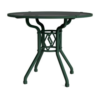 Brown Jordan Venetian 36" Round Dining Table in Forest Green For Sale
