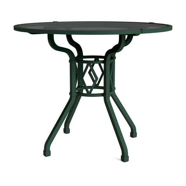 Brown Jordan Venetian 36" Round Dining Table in Forest Green For Sale