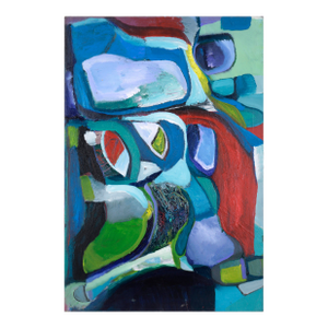 Multicolor Abstract Expressionist With Red, Blue, & Green by Catherine Freethy