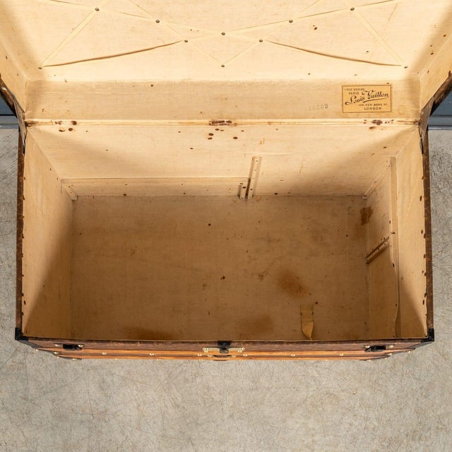 Antique Steamer Trunk in Monogram Canvas from Louis Vuitton, France, 1920s For Sale - Image 12 of 18