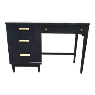 1970s Navy Lacquered Mid-Century Modern Desk For Sale