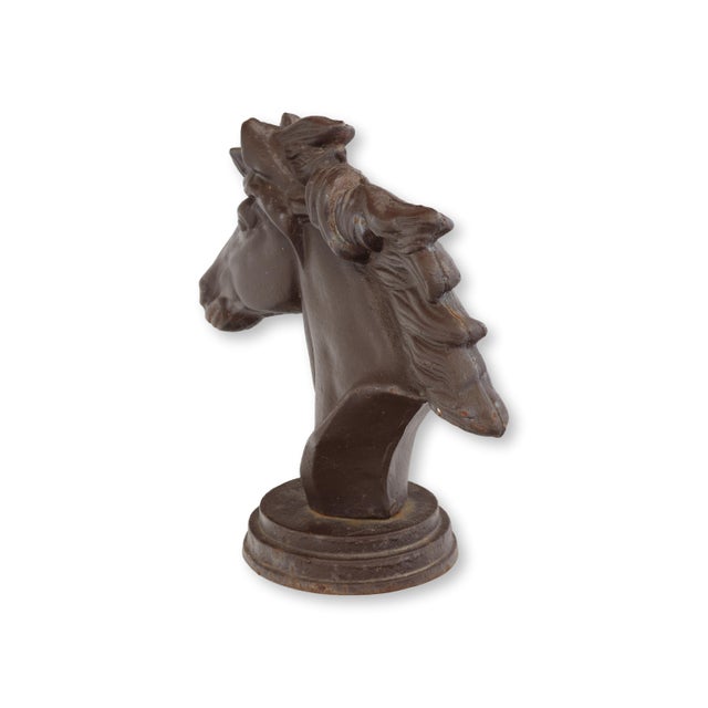 Cast Iron Horse Head Sculpture For Sale - Image 4 of 5