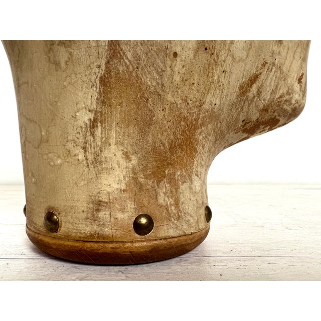 Tan Antique Wooden Milliners Head, 1900s For Sale - Image 8 of 15