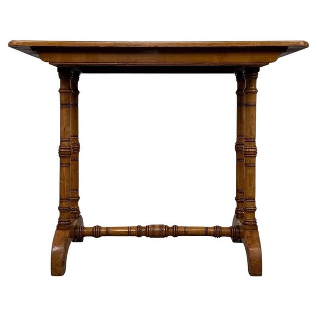 19th Century Antique English Oak Side Table For Sale - Image 9 of 10