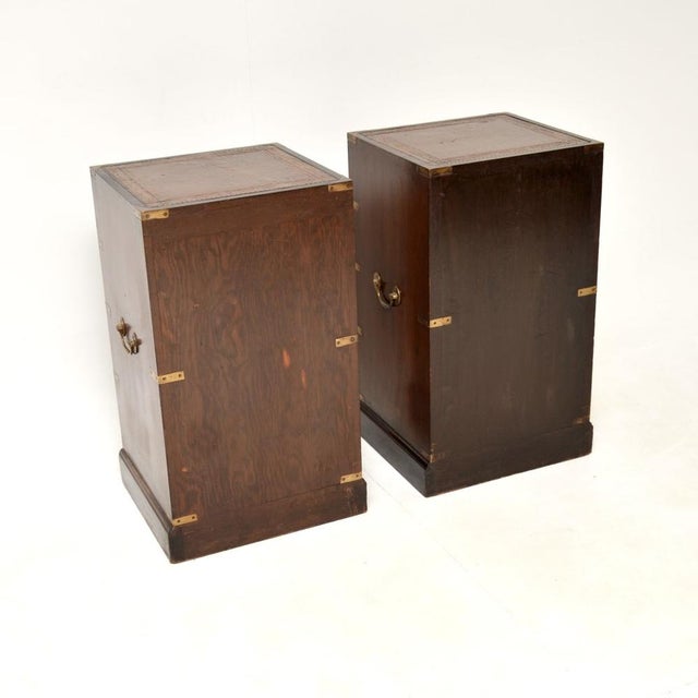 Metal Antique Military Campaign Bedside Chests, 1900s, Set of 2 For Sale - Image 7 of 13