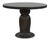 A finely detailed ribbing effect over the body and top edge of this 40" dining table suggests a mushroom, or a cinched...