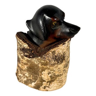 Black Forest Dachshund Birch Tree Inkwell For Sale