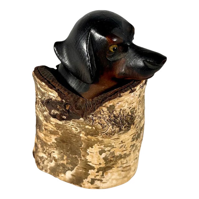 Black Forest Dachshund Birch Tree Inkwell For Sale