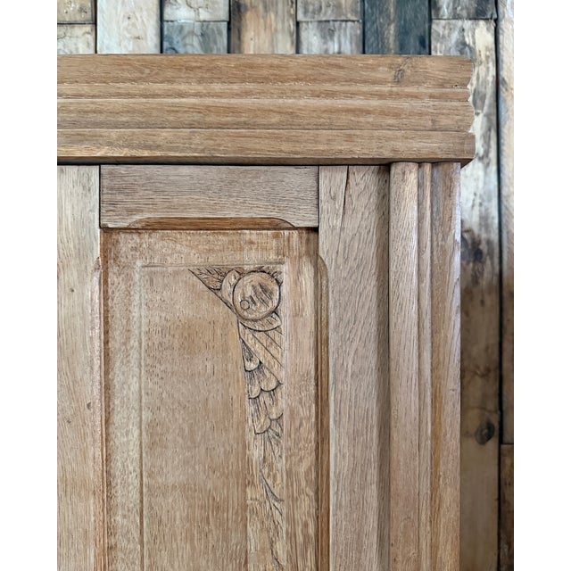 Art Deco Oak 3-Door Wardrobe, 1930s For Sale - Image 14 of 16