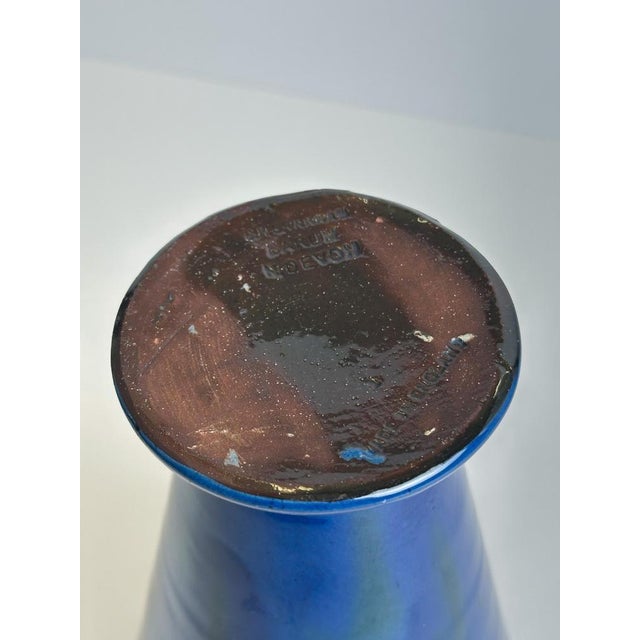 Ceramic Arts and Crafts Cobalt Blue Stoneware Vase by C. H. Brannam for Barnstaple, 1910s For Sale - Image 7 of 10