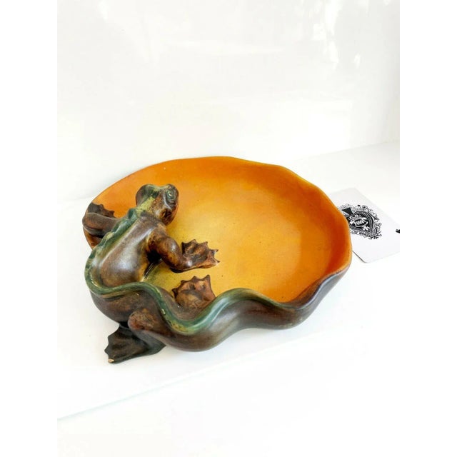 1920s P. Ipsens Enke Danish Art Nouveau Lizard Plate For Sale - Image 5 of 7
