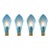 Luxury Italian Light Blue Sanded Leaf Murano Glass Wall Sconces, 4 Pieces For Sale