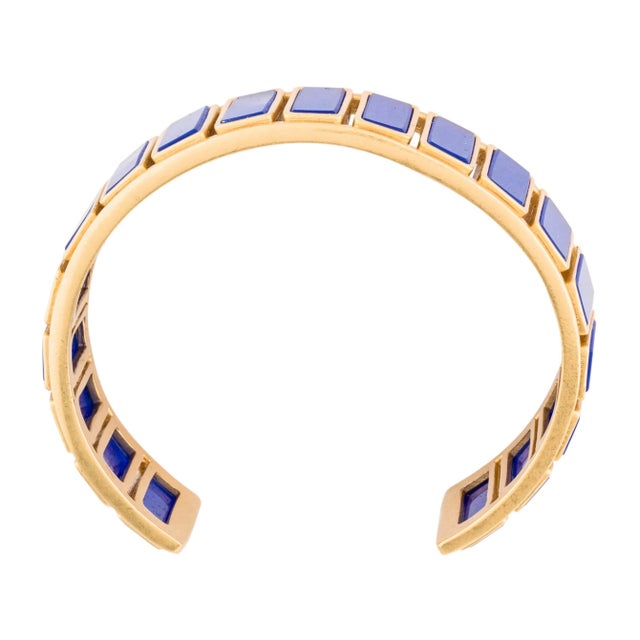 This vibrant Tory Burch Rectangle Epoxy Stone inlay cuff draws design inspiration from Talosel* jewelry, a distinct mid-...
