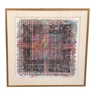 Optical Pastel Pencil Expressionist Abstract For Sale