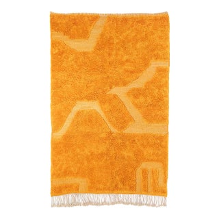 Ombré Abstract Geometric Hand-Knotted Wool Rug | 9'10" X 6'6" | One of a Kind For Sale