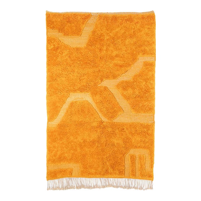 Ombré Abstract Geometric Hand-Knotted Wool Rug | 9'10" X 6'6" | One of a Kind For Sale