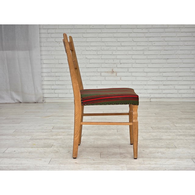 Green Danish Dining Chairs in Wool and Oak, 1970s, Set of 2 For Sale - Image 8 of 17