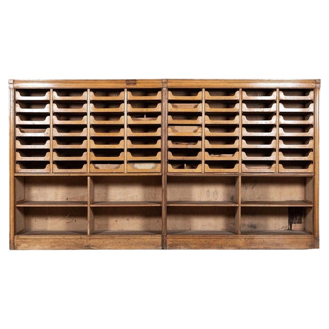 Monumental English Oak Haberdashery Cabinets, 1900s, Set of 2 For Sale