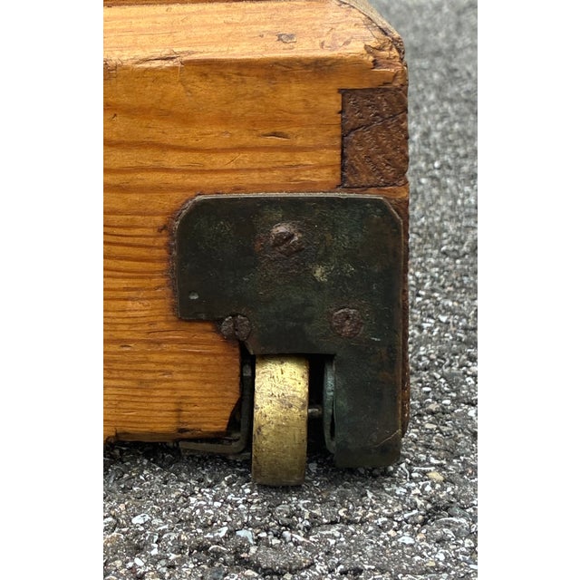 English Pine Trunk or Blanket Chest For Sale - Image 9 of 18