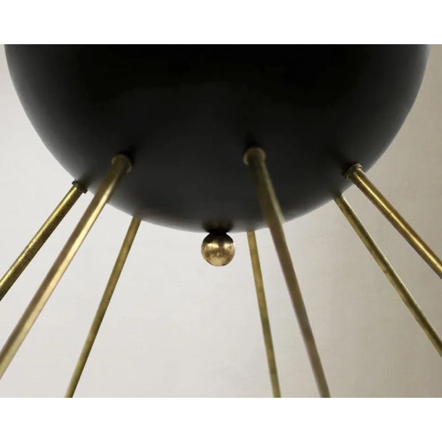 Black Italian Brass Ceiling Lamp in style of Arredoluce, 1960s For Sale - Image 8 of 10
