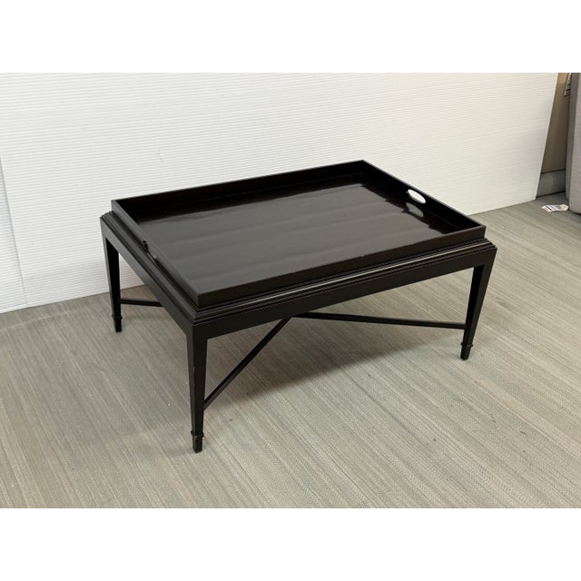 Coffee Barbara Barry for Baker Furniture Mahogany Tray-Top Coffee Table For Sale - Image 8 of 12