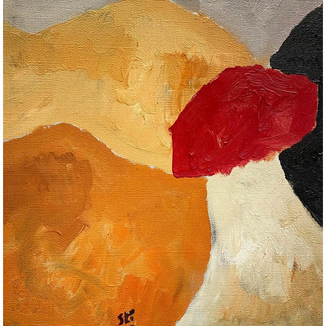 Contemporary Franz Stirnimann, Abstract Composition No. 2, Oil on Canvas, 1990 For Sale - Image 3 of 11