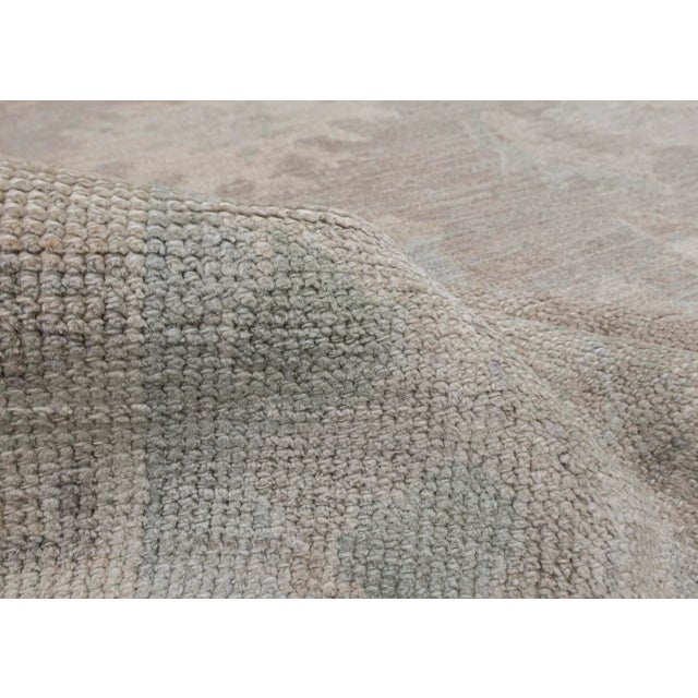 Turkish Oushak Rug Gray, Taupe, Blue Handwoven Wool Rug 9'4" X 12'4" This elegant 9'4" x 12'4" Turkish Oushak rug...