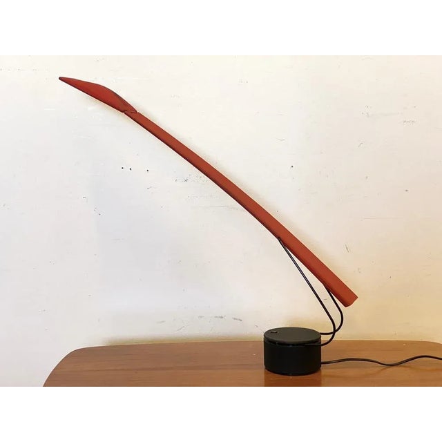 Table lamp model "Where" by Mario Barbaglia and Marco Colombo for PAF Studio 80s, red plastic and black metal. This piece...