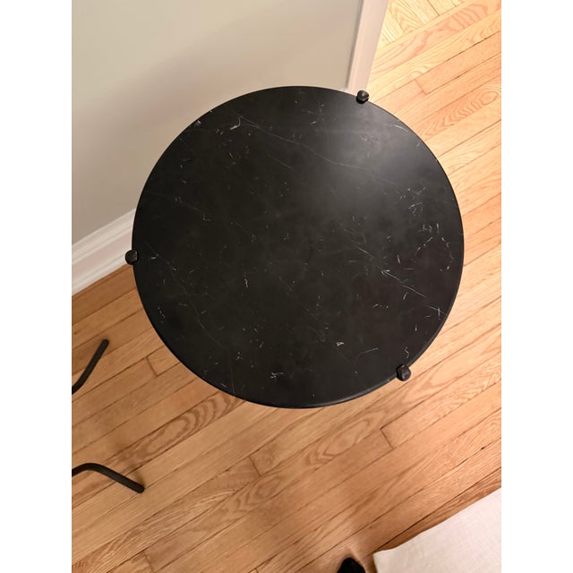 Restoration Hardware Restoration Hardware Ronan Marble Bronze Round Side Table Pair For Sale - Image 4 of 8