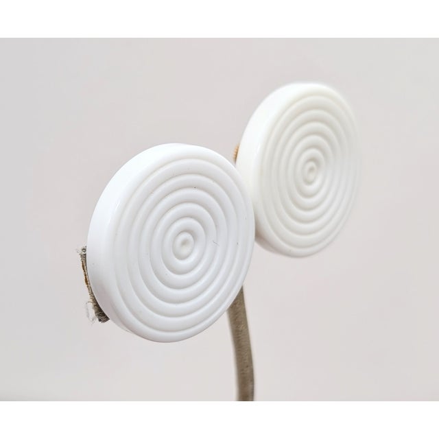 1980s Vintage Signed Napier White Circle Spiral Clip Earrings, 1985 - 2 Pieces For Sale - Image 5 of 8