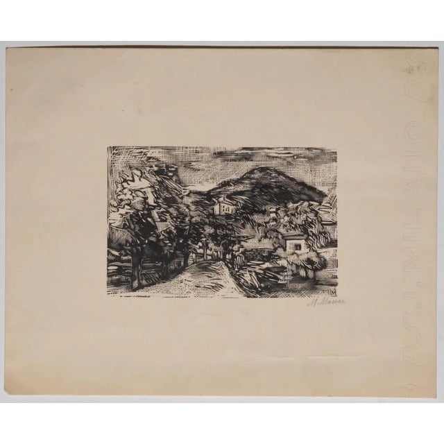 Landscape is an original modern artwork realized by the Italian artist Mino Maccari (Siena, 1898 - Rome, 1989). Original...