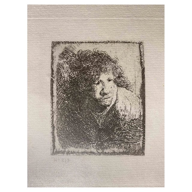 After Rembrandt, Self-Portrait, Leaning Forward, Listening, 19th Century For Sale